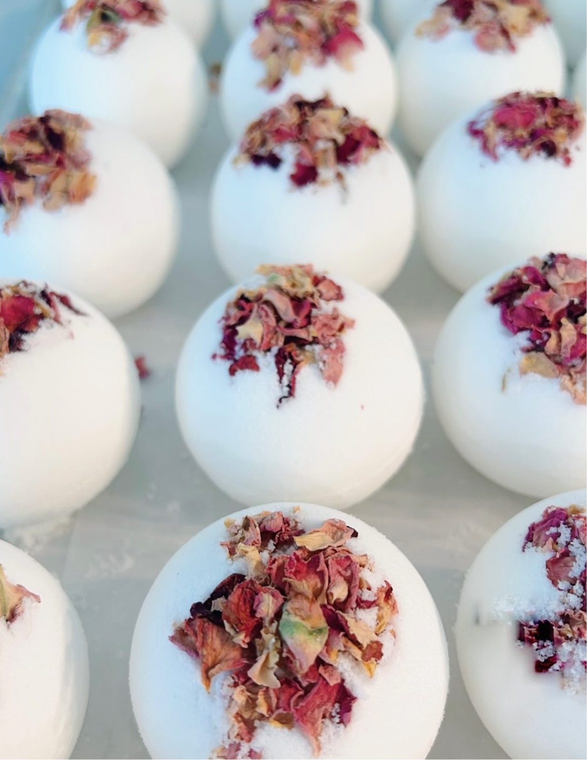 Rose essential oil bath bomb